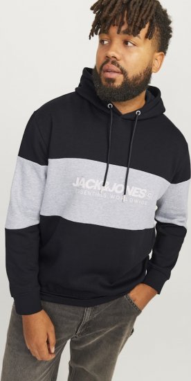 Jack & Jones LEGACY 2 Color Hoodie Black - Felpe & felpe con cappuccio - Felpe & Felpe con Cappuccio Uomo Taglie Forti