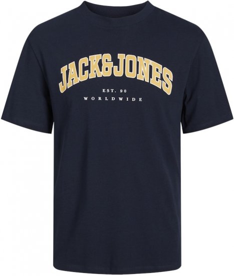 Jack & Jones CALEB VARSITY O-Neck T-Shirt Navy Blazer - Magliette - Magliette Uomo Taglie Forti