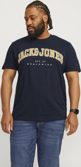 Jack & Jones CALEB VARSITY O-Neck T-Shirt Navy Blazer - Magliette - Magliette Uomo Taglie Forti