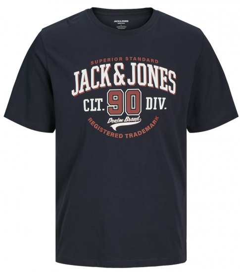 Jack & Jones LOGO O-Neck T-Shirt Dark Navy - Magliette - Magliette Uomo Taglie Forti