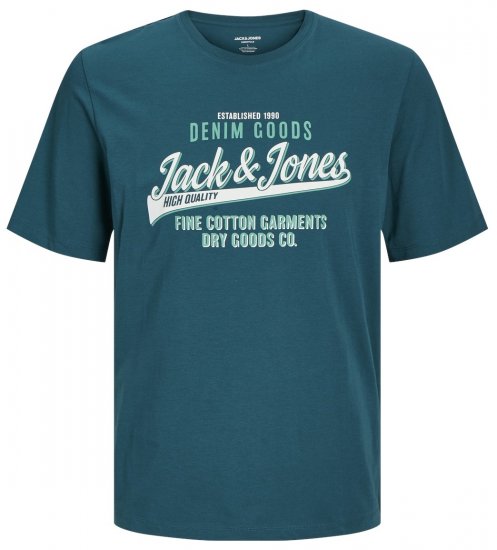 Jack & Jones JJELOGO O-Neck T-Shirt Deep Teal - Magliette - Magliette Uomo Taglie Forti
