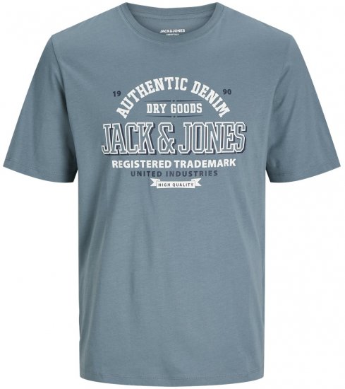 Jack & Jones JJELOGO O-Neck T-Shirt Goblin Blue - Magliette - Magliette Uomo Taglie Forti