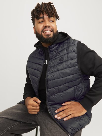 Jack & Jones SPRINT BODYWARMER With Collar Black - Giubbotti - Giubbotti Uomo Taglie Forti