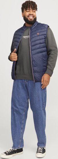 Jack & Jones SPRINT True Red Stitches BODYWARMER Navy Blazer - Giubbotti - Giubbotti Uomo Taglie Forti