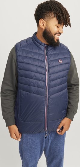 Jack & Jones SPRINT True Red Stitches BODYWARMER Navy Blazer - Giubbotti - Giubbotti Uomo Taglie Forti