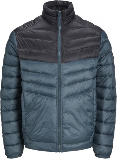 Jack & Jones SPRINT Black Blocking Quilted Collar Jacket Teal - Giubbotti - Giubbotti Uomo Taglie Forti