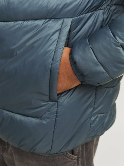 Jack & Jones SPRINT Black Blocking Quilted Collar Jacket Teal - Giubbotti - Giubbotti Uomo Taglie Forti