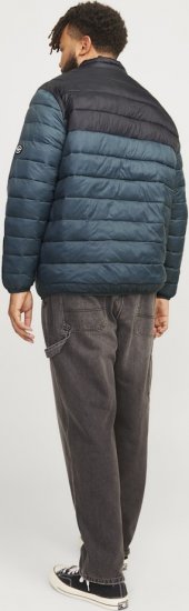 Jack & Jones SPRINT Black Blocking Quilted Collar Jacket Teal - Giubbotti - Giubbotti Uomo Taglie Forti