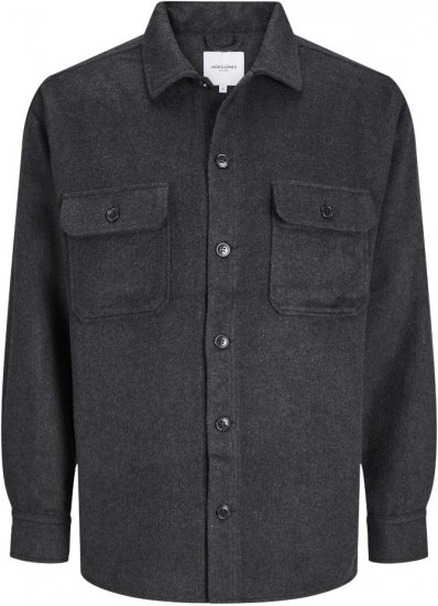 Jack & Jones BRADLEY OLLIE Overshirt LS Black - Camicie - Camicie Taglie Forti Uomo