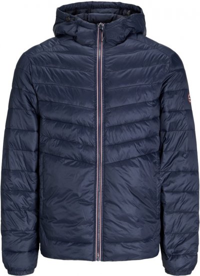Jack & Jones SPRINT Red Stitches Quilted Hooded Jacket Navy Blazer - Giubbotti - Giubbotti Uomo Taglie Forti
