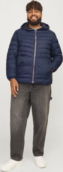 Jack & Jones SPRINT Red Stitches Quilted Hooded Jacket Navy Blazer - Giubbotti - Giubbotti Uomo Taglie Forti