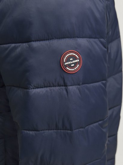 Jack & Jones SPRINT Red Stitches Quilted Hooded Jacket Navy Blazer - Giubbotti - Giubbotti Uomo Taglie Forti
