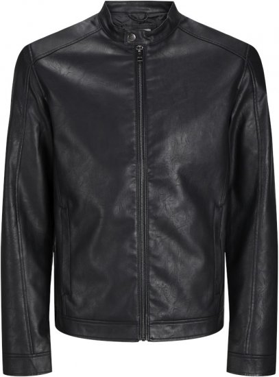 Jack & Jones DYLAN Clean PU Jacket Black - Giubbotti - Giubbotti Uomo Taglie Forti