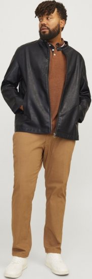 Jack & Jones DYLAN Clean PU Jacket Black - Giubbotti - Giubbotti Uomo Taglie Forti