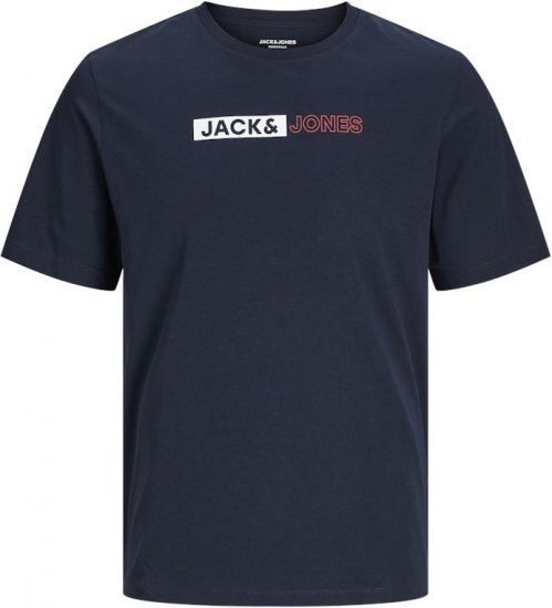 Jack & Jones CORP Logo Play 5 T-Shirt Navy Blazer - Magliette - Magliette Uomo Taglie Forti