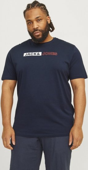 Jack & Jones CORP Logo Play 5 T-Shirt Navy Blazer - Magliette - Magliette Uomo Taglie Forti