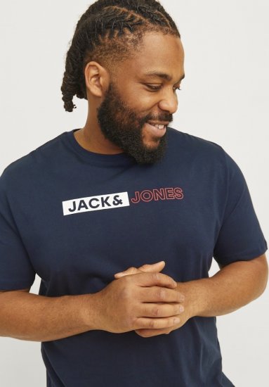 Jack & Jones CORP Logo Play 5 T-Shirt Navy Blazer - Magliette - Magliette Uomo Taglie Forti