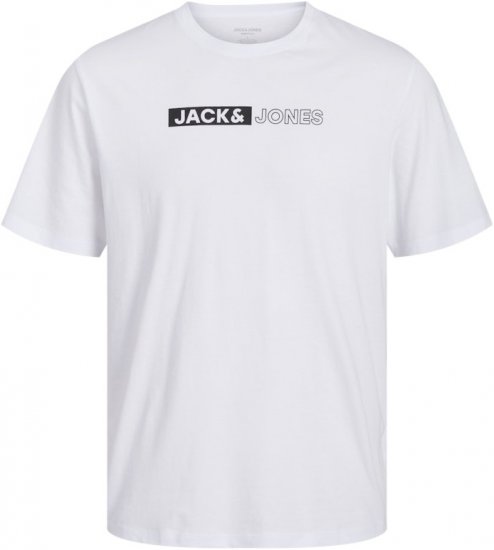 Jack & Jones CORP Logo Play 5 T-Shirt White - Magliette - Magliette Uomo Taglie Forti