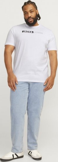 Jack & Jones CORP Logo Play 5 T-Shirt White - Magliette - Magliette Uomo Taglie Forti