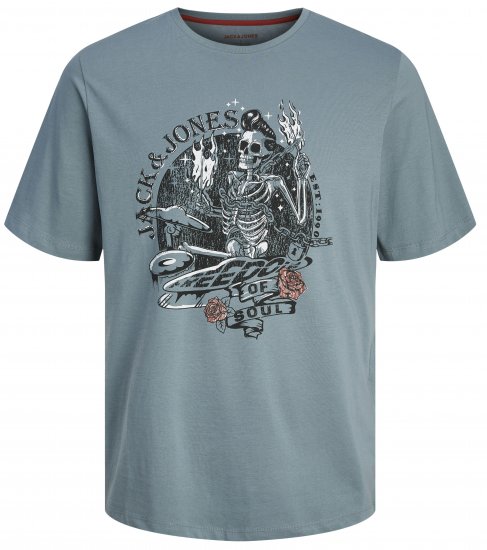 Jack & Jones JJSKULL ROCK T-Shirt Goblin Blue - Magliette - Magliette Uomo Taglie Forti
