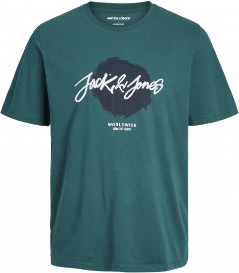 Jack & Jones TILEY T-Shirt Deep Teal - Magliette - Magliette Uomo Taglie Forti