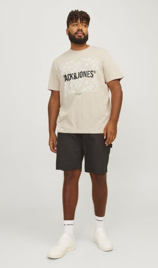 Jack & Jones JJPAISLEY T-Shirt Moonbeam - Magliette - Magliette Uomo Taglie Forti