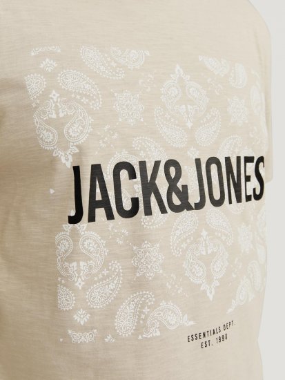 Jack & Jones JJPAISLEY T-Shirt Moonbeam - Magliette - Magliette Uomo Taglie Forti