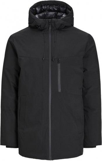 Jack & Jones PAYNE Windproof Parka Black - Giubbotti - Giubbotti Uomo Taglie Forti
