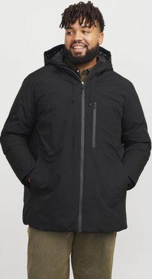 Jack & Jones PAYNE Windproof Parka Black - Giubbotti - Giubbotti Uomo Taglie Forti