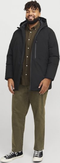 Jack & Jones PAYNE Windproof Parka Black - Giubbotti - Giubbotti Uomo Taglie Forti