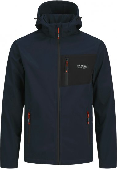 Jack & Jones JJTAYLOR Softshell Jacket Navy Blazer - Giubbotti - Giubbotti Uomo Taglie Forti