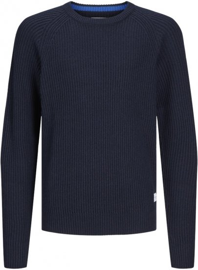 Jack & Jones PANNEL Knitted Sweater Navy Blazer - Felpe & Felpe con cappuccio - Felpe & Felpe con Cappuccio Uomo Taglie Forti