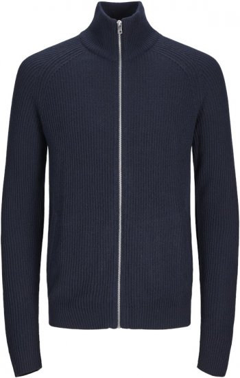 Jack & Jones PANNEL Turtleneck Knitted Sweater with Zipper Navy Blazer - Felpe & felpe con cappuccio - Felpe & Felpe con Cappuccio Uomo Taglie Forti