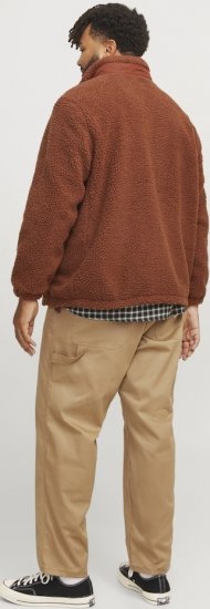 Jack & Jones ESTERBRO High Collar Teddy Jacket Brandy Brown - Giubbotti - Giubbotti Uomo Taglie Forti