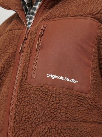 Jack & Jones ESTERBRO High Collar Teddy Jacket Brandy Brown - Giubbotti - Giubbotti Uomo Taglie Forti