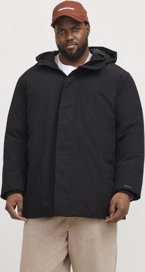 Jack & Jones KEEN Windproof Parka Black - Giubbotti - Giubbotti Uomo Taglie Forti