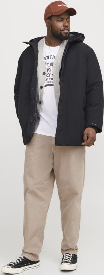 Jack & Jones KEEN Windproof Parka Black - Giubbotti - Giubbotti Uomo Taglie Forti