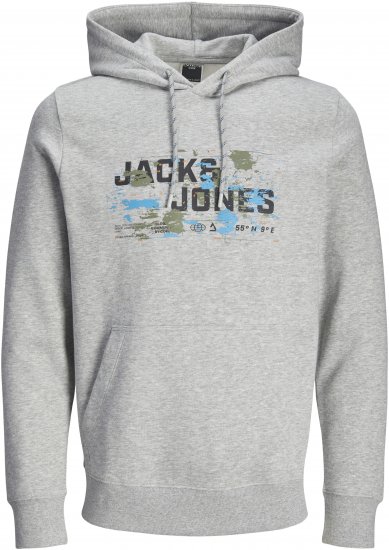 Jack & Jones JCOOUTDOOR Hoodie Light Grey - Felpe & felpe con cappuccio - Felpe & Felpe con Cappuccio Uomo Taglie Forti