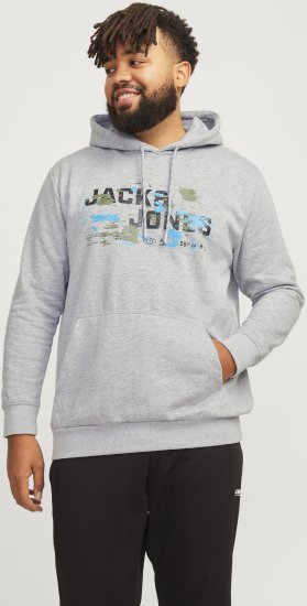 Jack & Jones JCOOUTDOOR Hoodie Light Grey - Felpe & felpe con cappuccio - Felpe & Felpe con Cappuccio Uomo Taglie Forti
