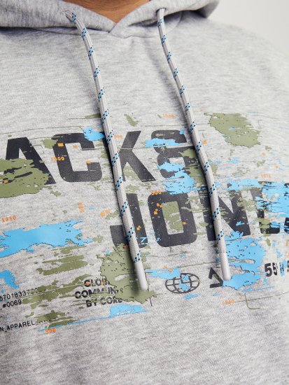 Jack & Jones JCOOUTDOOR Hoodie Light Grey - Felpe & felpe con cappuccio - Felpe & Felpe con Cappuccio Uomo Taglie Forti