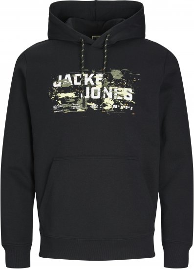 Jack & Jones JCOOUTDOOR Hoodie Black - Felpe & felpe con cappuccio - Felpe & Felpe con Cappuccio Uomo Taglie Forti