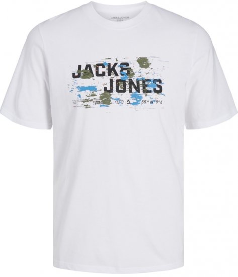 Jack & Jones JCOOUTDOOR LOGO T-Shirt White - Magliette - Magliette Uomo Taglie Forti