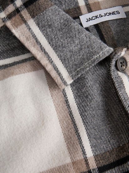 Jack & Jones Charge Overshirt Long Sleeve Crockery - Camicie - Camicie Taglie Forti Uomo