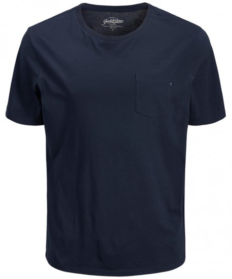 Jack & Jones JJEPOCKET Tee Navy - Magliette - Magliette Uomo Taglie Forti