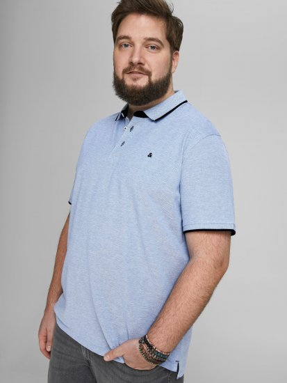Jack & Jones PAULOS Short Sleeve Polo Light Blue/PS - Polo - Polo Uomo Taglie Forti