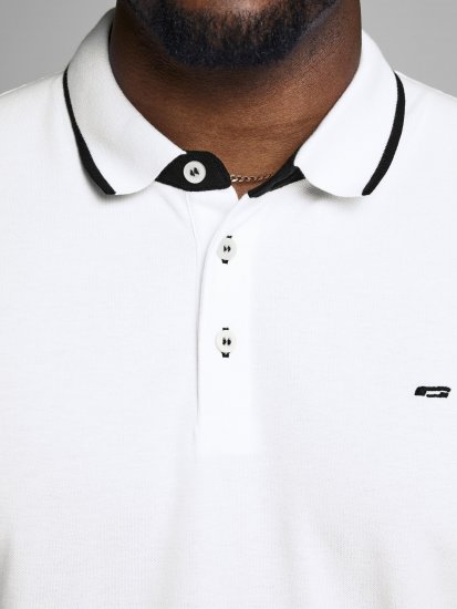 Jack & Jones PAULOS Short Sleeve Polo White/PS - Polo - Polo Uomo Taglie Forti