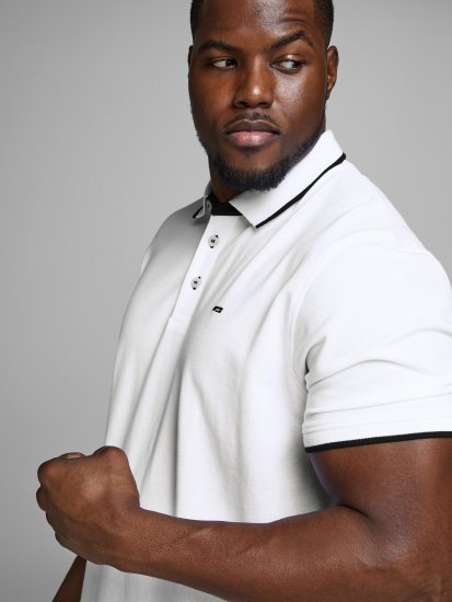 Jack & Jones PAULOS Short Sleeve Polo White/PS - Polo - Polo Uomo Taglie Forti