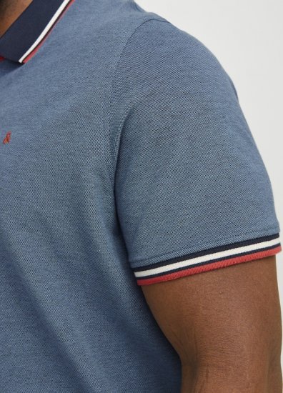 Jack & Jones PAULOS Short Sleeve Polo Denim Blue/PS - Polo - Polo Uomo Taglie Forti