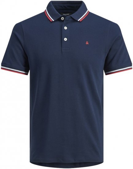 Jack & Jones PAULOS Short Sleeve Polo Navy Blazer - Polo - Polo Uomo Taglie Forti