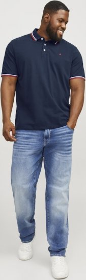 Jack & Jones PAULOS Short Sleeve Polo Navy Blazer - Polo - Polo Uomo Taglie Forti